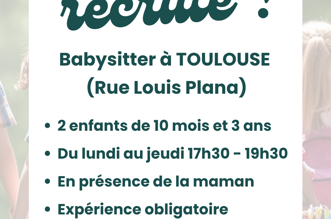 Offre d’emploi – Toulouse Jolimont