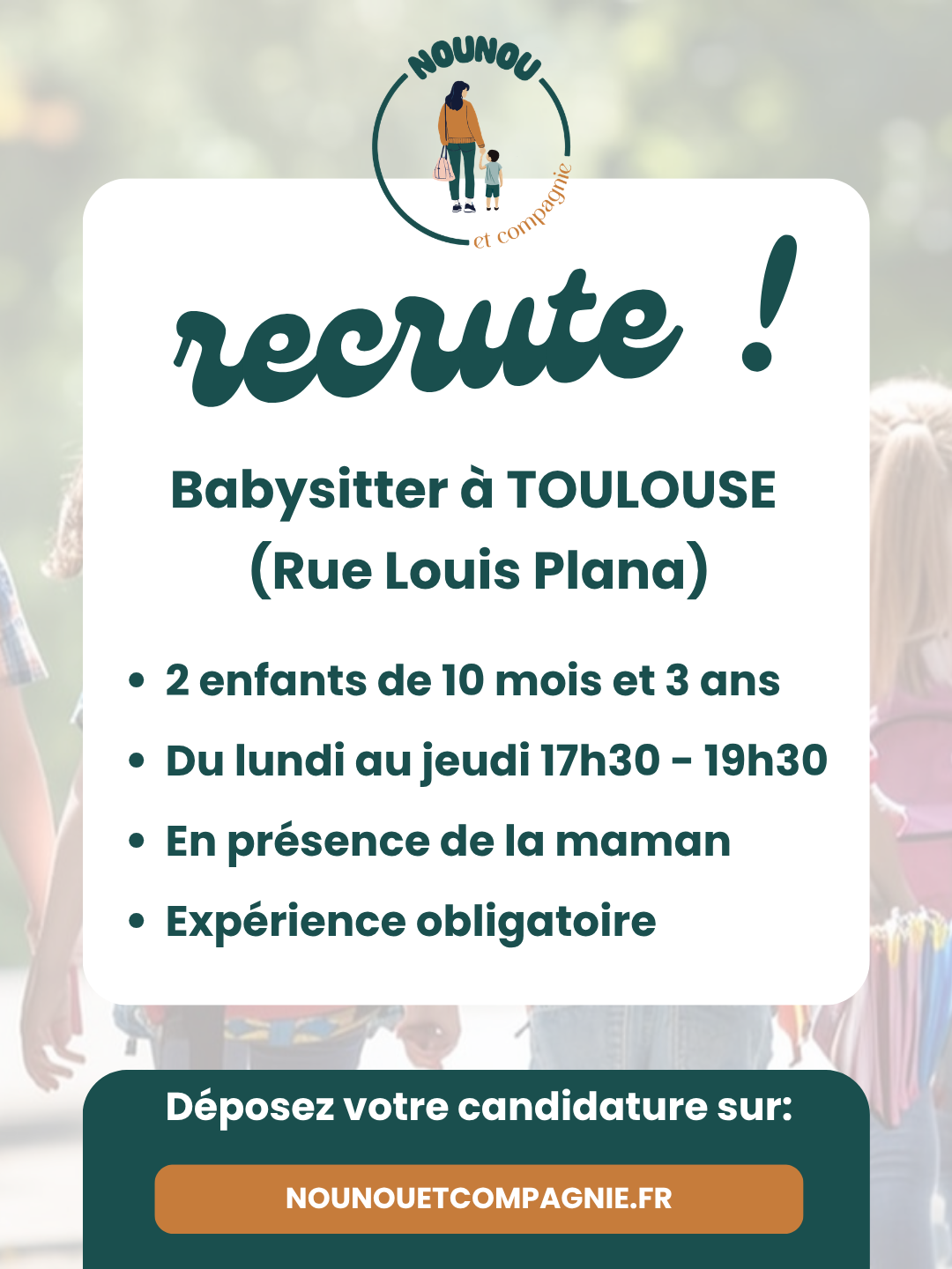 offre d'emploi toulouse jolimont nounou