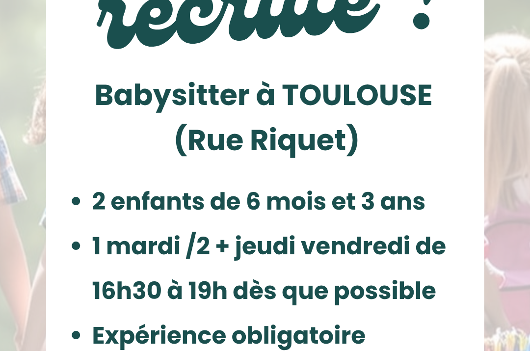 Offre d’emploi – Toulouse Saint-Aubin