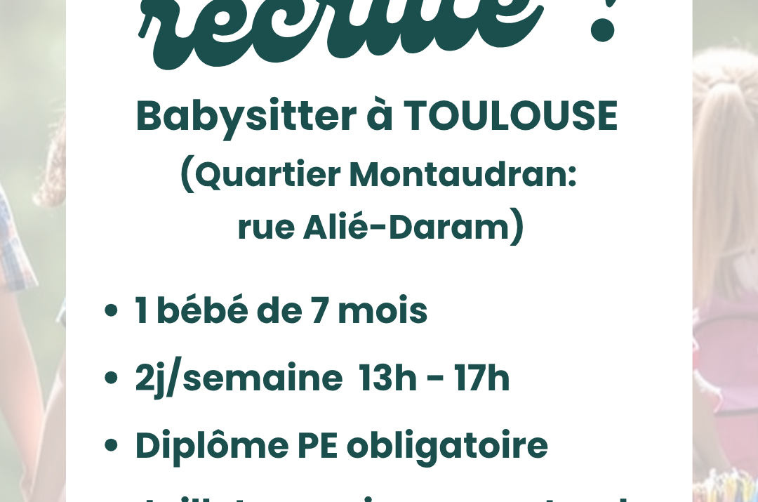 Offre d’emploi – Toulouse Montaudran