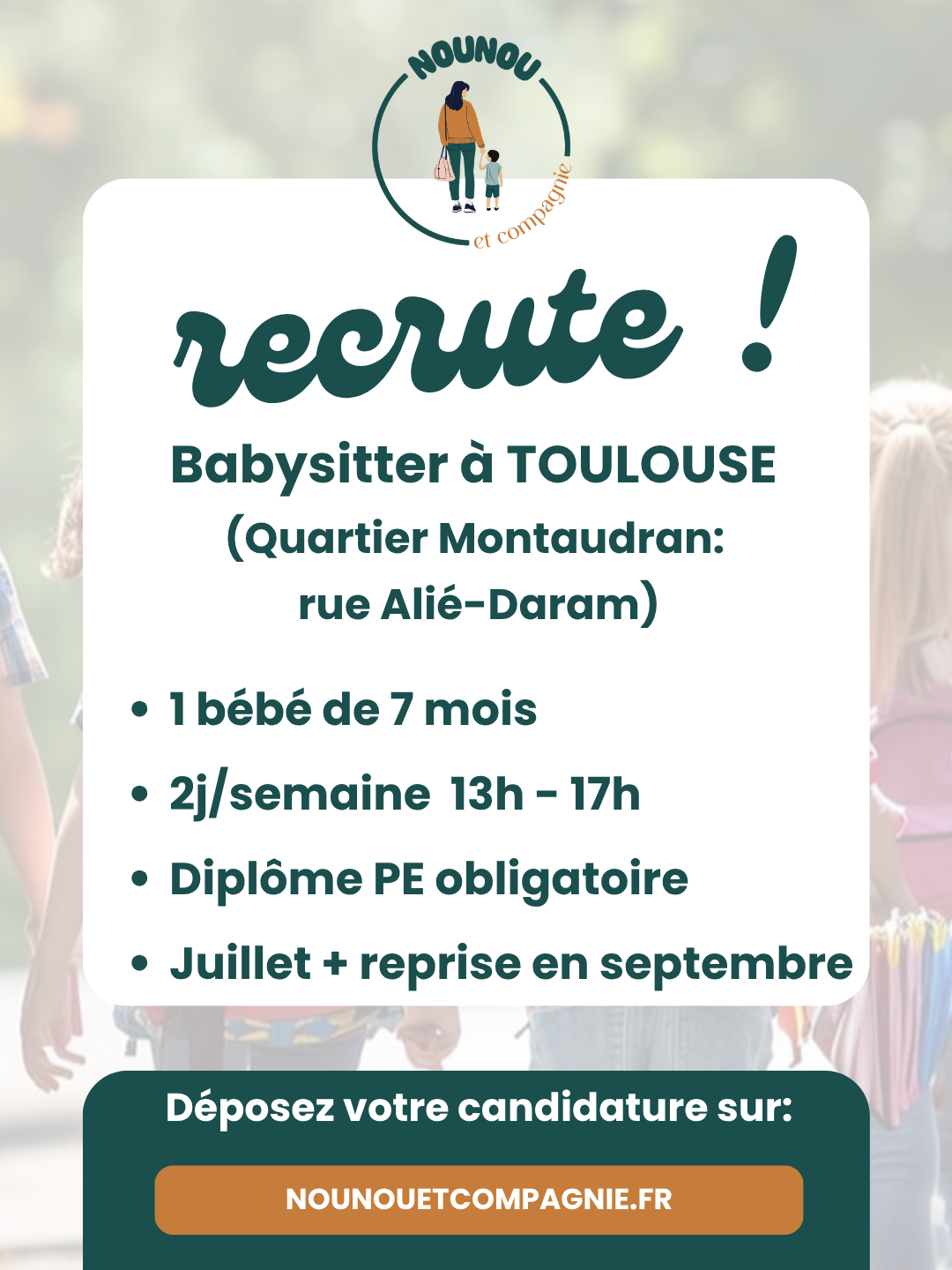 Offre babysitting Montaudran