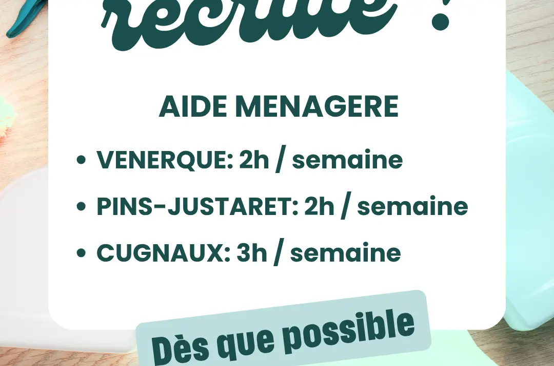 Offres d’emploi – Aide ménagère