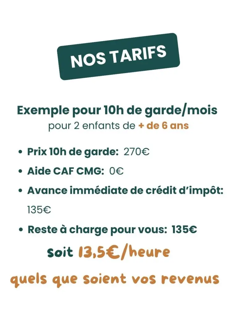 Tarif horaire babysitting + de 6 ans