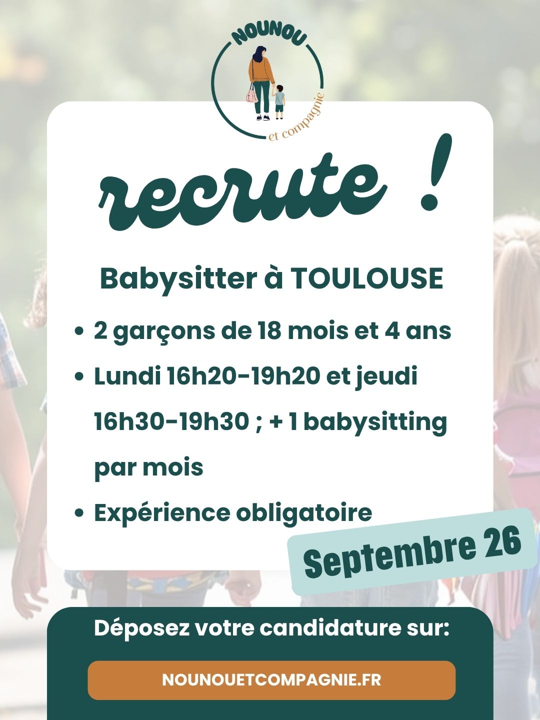 Job babysitting – Toulouse Centre