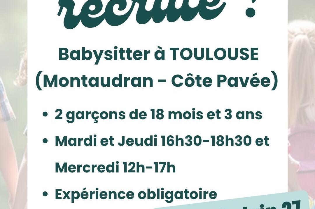 Offre d’emploi baby-sitter – Toulouse Montaudran