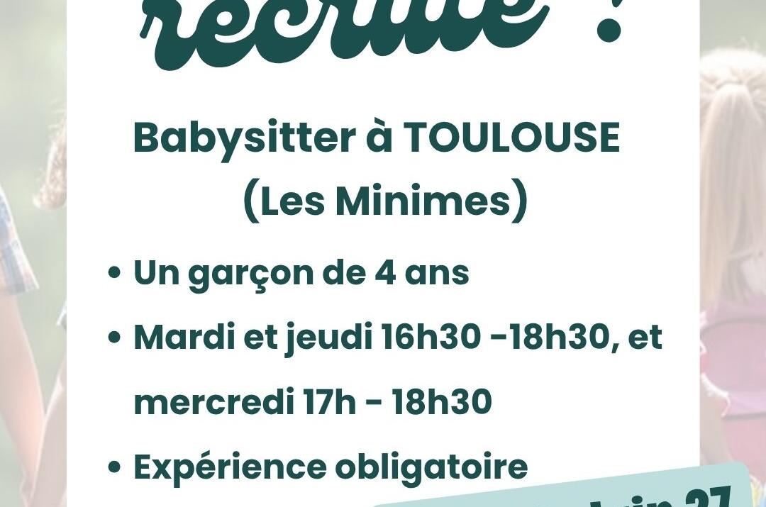 Offre d’emploi babysitter – Toulouse Les Minimes